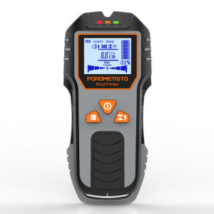 POROMETISTO | DSF01 6-in-1 Multifunction Stud Finder Wall Scanner - Wood/Metal/Live AC Wire Detector Deep/Exact Mode LCD+Buzzer+LED Alarm