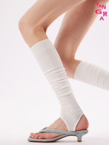 YANGMA Womens Thin Ankle Socks Pure Color Ballet Style Slimming Leggings Mid-Calf Cushioning Sports Socks Cotton Blend