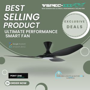 PO ECO FAN CYCLONE VSPEC-III RS 3B SMART WIFI Ceiling FAN EC Motor 46/52/60 in LED light Dimmer (10 YEARS LOCAL WARRANTY) Point ONE