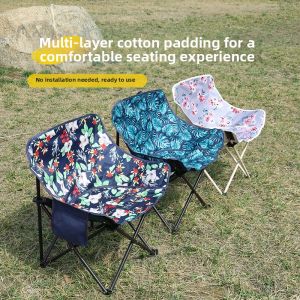 LINSI | Foldable High-Back Reclining Chair with Egg Roll Table Set for Camping Picnic