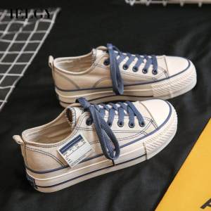 IELGY Giày Vải Cổ Thấp Đế Dày Thường Ngày Đế Bệt Hàn Quốc Tăng Chiều Cao