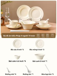 Mr.Snail | Bộ Dụng Cụ Ăn Bữa Aesthetic Gốm Sứ Kiểu Kem