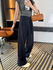 High Waist Straight Leg Jeans Womens Autumn New Style plus Size Pear Shape Body Loose Versatile Slimming Wide Leg Pants