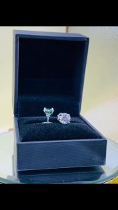 Khuyên tai nam nữ bạc xi bạch kim đính kim cương moissanite kiểm định GRA Mỹ khóa vặn tim Bông tai moissanite D/FL Hoa tai bạc - KIM LỘC PHÁT B4CVT