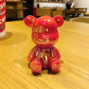 Violent Bear Decoration Small Size Colorful Electroplating Bear Figurine Garage Kits Gift Office Desk Surface Panel Car Interior Decoration