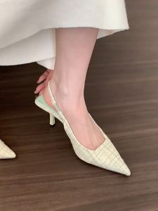 Pointed Heels for Women: Summer Half Closed Heels Sandals