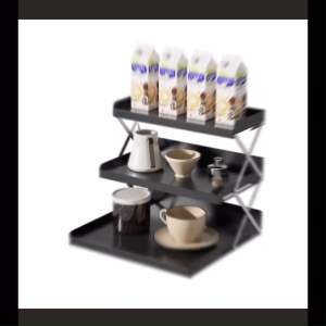💟SOLUTION65💟 Metal Height Adjustable and Folding Rack Cups Stand Cups Holder Desktop Organizer Metal Display Shelf Office Table Rack Foldable Small Ladder Shelf Kitchen Rack Kitchen Shelf Countertop Organizer Rack Desk Rack Makeup Rack Cosmetics Rack