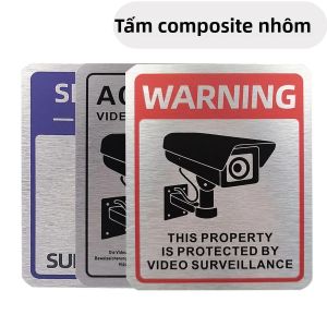 Biển Cảnh Báo Bằng Tiếng Anh 24 Giờ Bằng Nhôm Khu Vực Giám Sát Sân Trong Khu Vực Tư Nhân Biển Hiệu Hình Chữ Nhật Phong Cách Hiện Đại