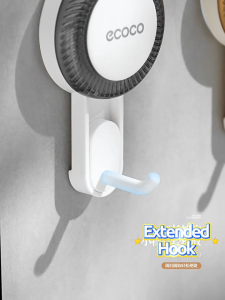 Ecoco Press Lock Suction Hooks 360° Rotating Reusable Washable Wall Hanger for Bathroom Kitchen