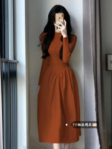 Váy Dệt Kim Cổ Cao Cạp Cao Dài Vừa Phải Cho Nữ Mùa Thu Đông Váy Midi Bó Sát Bên Trong Áo Len Cơ Bản Váy Chữ a