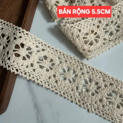 (5 MÉT) REN COTTON PHỤ KIỆN MAY VÁ BẢN RỘNG 4_ 5.5 CM.