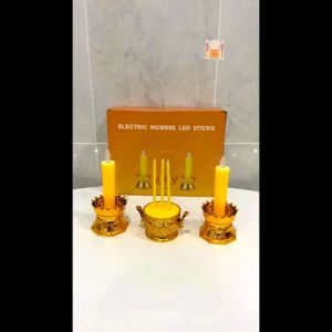 เชิงเทียนไฟฟ้า ธูปเทียนไฟฟ้า LED ชุดธูปเทียนไฟฟ้า เทียนดอกบัวไฟสะบัด พร้อมถ่านครบชุด สะดวก ปลอดภัย ใช้งานง่าย ชุดเทียนไฟฟ้า เทียนไฟฟ้า ธูปไฟฟ้า