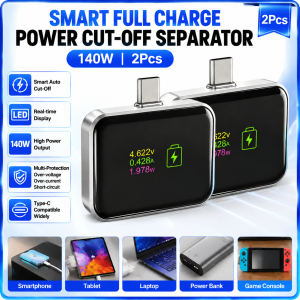 【KEBETEME🔥2pcs】140W Smart Auto Disconnect Charger Separator Type-C Fast Charging Cable Protector Overcharge Prevention