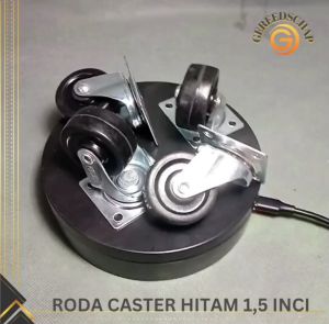 4 pcs Roda Caster Hidup 1.5 Inci Hitam Roda Etalase