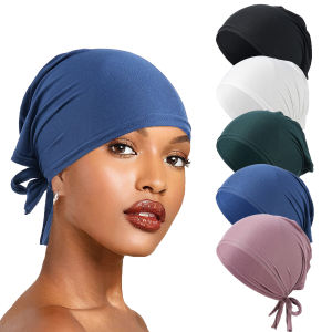 Muslim Hijab Hat Women Bandage Stretch Inner Cap Underscarf Turban Tube Bone Bonnet Ninja Hats Arab Beanie Skullies Islamic Caps