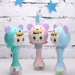 Mainan Montessori Edukasi Anak Bayi Rattle Stick Gigitan Teether Baby