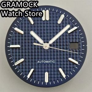 GRAMOCK 31mm Watch Dial Black White Gray Blue Green Dial With Hands Set Green Luminous Fit NH35 Movement Modified Watch Parts