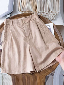 Linen Silk Short Pants Women Summer Thin New Elastic Waist Loose Small Size Casual Wide Leg Five-Quarter Pants