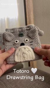 Fionas Crochet Totoro Spirited Away Coin Holder & Purses/Drawstring Bag/Earphone Pouches 千与千寻龙猫零钱包/耳机包/束口包 CB035