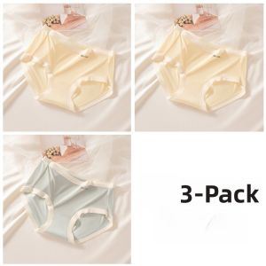 Miiow | Ice Silk Womens Underwear Breathable Antibacterial Thin Mid Waist Invisible Triangle Shorts Comfortable Cotton Crotch Briefs