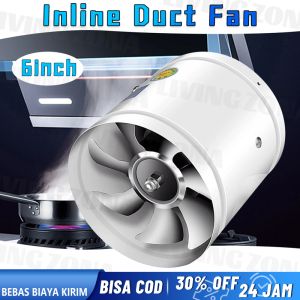 6 Inci 4 Inci 220V High-Speed Exhaust Fan Inline Duct Kitchen Extractor Metal Toilet Fan Industrial Fan