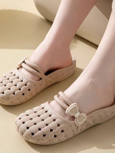 GUOQI | Bow Slip-on Women Slippers Summer Fashion Versatile Home Outdoor Soft-soled Breathable Beach Sandals