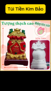 Tượng thạch cao Túi Vàng Túi Tiền Kim Bảo M43 (Không kèm màu) Bé Tô Màu Tô Tượng