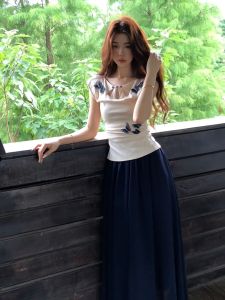 Chic Autumn Winter T-Shirt Korean Style Hollow out Light Luxury Unique Beautiful Apricot Color Elegant Design Womens Top