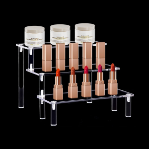 Transparent Display Stand Acrylic Risers Shelf Pop Figures Storage Rack Cosmetic Perfume Organizer Nail Polish Display Holder