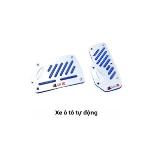 Bộ Bàn Đạp Xe Ô Tô Tự Động Bằng Nhôm Đa Năng - Bộ Đệm Chân Ga Phanh Chống Trượt Màu Đỏ Xanh Bạc