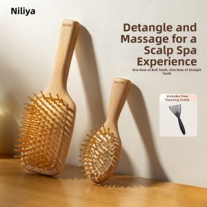 NILIYA | Ponytail Anti-static Scalp Massage Cushion Comb
