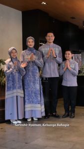 SARIMBIT LUBI 2025 FORESTA FAMILY CERULEAN BLUE TERBARU GAMIS & KOKO SET KELUARGA LEBARAN PREMIUM KEKINIAN TERMURAH