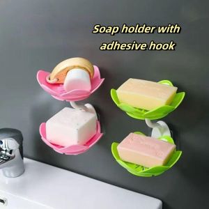 Double Layer Lotus Soap Storage Rack: A Non-Perforated Soap Holder for Your Bathroom & Kitchen