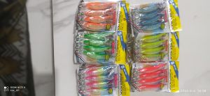 isi 4 umpan pancing cumi sotong 2.5 inch bentuk udang squid jig power hook premium nyala dalam gelap