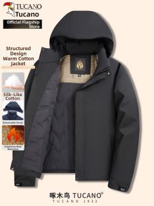 TUCANO | Winter Thickened Warm Mens Cotton Jacket Removable Hood