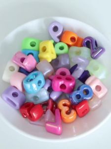 20pcs Multi Color Big Hole Acrylic Number Beads Children Handcraft Ornament Spacer Necklace DIY Jewelry Key Chain Accessories
