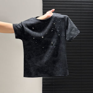 La Chapelle | Bow Rhinestone Straight Shoulder T-Shirt Women