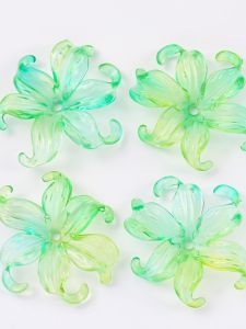 ดอกไม้สีเข้ากันสองเฉดสีใส ดอกไม้ทะเล ดอกกุหลาบ ดอกกุหลาบ ดอกไม้ DIY งานฝีมือ ลูกปัด วัสดุ อุปกรณ์ อุปกรณ์ตกแต่ง