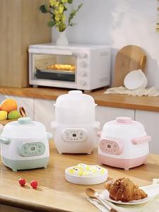 Smart Water-Sealed Slow Cooker with digital control compact design steam function egg tray suitable for home kitchen use.