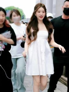 Zhaolu Si French Style Sweet Backless Butterfly Knot Tie White Strap Dress Pleated Chest Design A-Line Mini Dress Summer Fashion