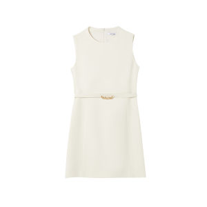 Lancy from 25 Triple Acetate Black Dress Elegant Style Summer New Mid-Length Skirt with Belt Regular Sleeve round Neck X-Shape