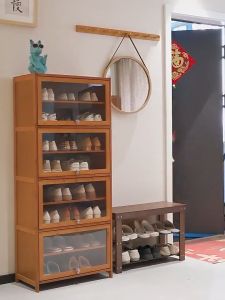 ตู้รองเท้า ตู้ใส่รองเท้า ตู้วางรองเท้า ชั้นวางรองเท้าลิ้นชัก ตู้เก็บรองเท้า ตู้รองเท้าไม้ไผ่ ตู้เก็บของ ปิดผนึกและกันฝุ่น กันฝุ่นshoes