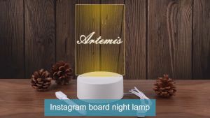 Top Light Clear Acrylic Dry Erase Board with 7 Color Light Up Stand