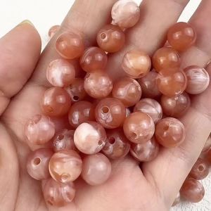 10MM Imitation Acrylic Champagne Color Round Beads Spacers Loose For Jewelry Making DIY Necklace Bracelets Earring Accessories