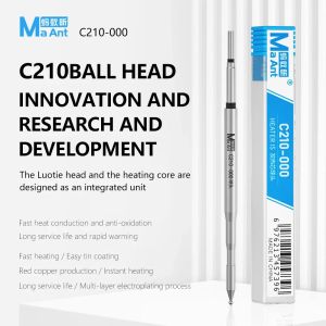 MaAnt C210-000 Soldering Iron Tip Ball Head Heating Core with Efficient Heat Conduction for Temperature Recovery & Tin Planting