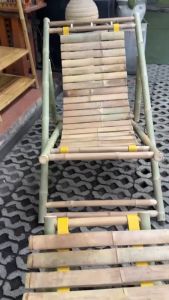 เตียงนอนไม้ไผ่ เตียงพักผ่อน นอนเล่น อาบแดด เตียงชายหาด เตียงทะเล เตียงพับ ปรับระดับได้ 3ระดับ