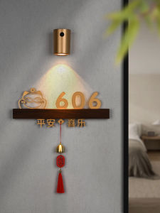 Đèn Cảm Ứng Đế Óc Chó Số Cửa Ra Vào Tùy Chỉnh Phong Cách Trung Hoa Acrylic Ba Chiều Từ Khách Sạn Nhà Ở Căn Hộ Biển Số Phòng Sạc Từ Khi Mọi Người Đến Biển Nhận Dạng Vách Ngăn Nhà Hàng Sáng