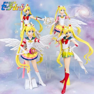 Bandai | 23cm Anime Sailor Moon Figure Tsukino Usagi Figurine Statue Model PVC Collection Desktop Action Figure Toy Kid Gifts