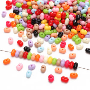 50Pcs 8x5mm Acrylic Solid Colorful Peanut Beads Charms for Jewelry Making DIY Bracelet Necklace Earrings Accessories