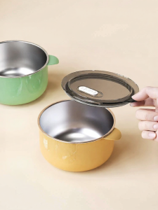 YOULUNMEI | 304 Stainless Steel Food Grade Lidded Kids Bowl Small